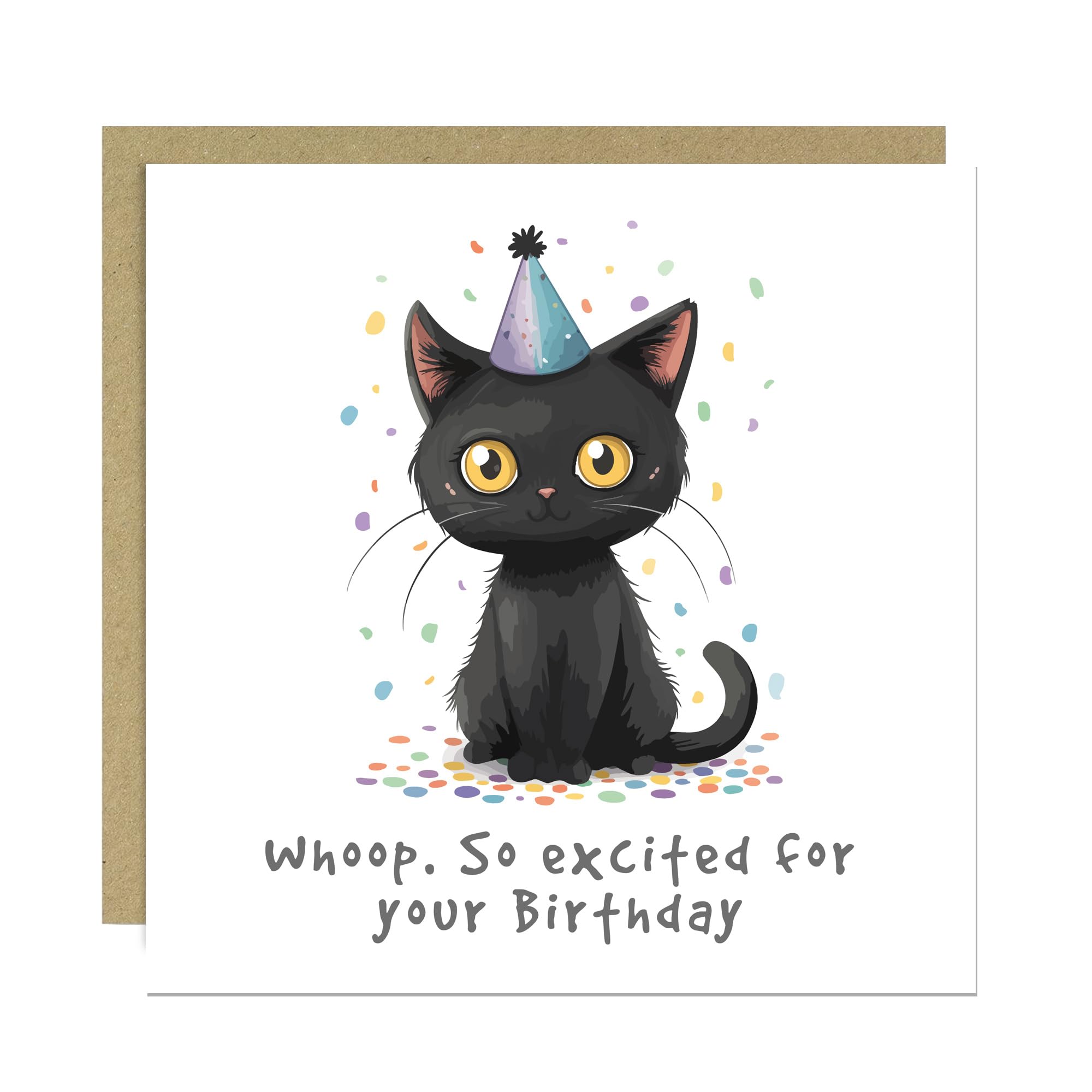 RED OCEAN Funny Cat Birthday Card For Men and Women, Cat Lover Card, Cat Owner Birthday Card, Joke Card, Mum Dad Sister Brother Birthday Card With Kraft Envelope