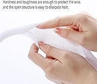 Vista 4 de 25 pies – 3/8 pulgada Protector de cable de malla abierta de tubo de trenzado de alambre dividido blanco – Protector de cable para mascotas