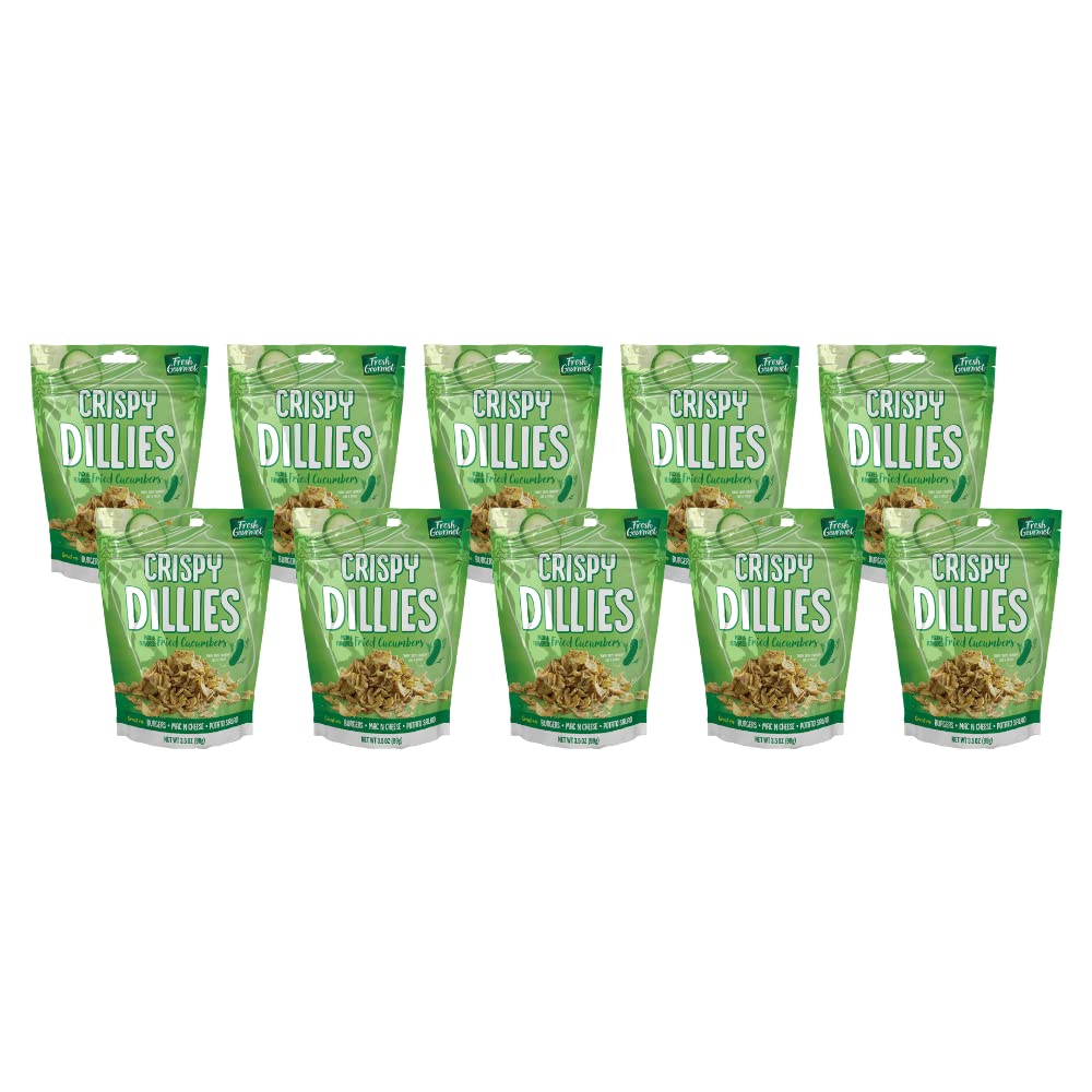 Fresh Gourmet Crispy Dillies Fried Cucumbers (3.5 Ounce (Pack of 10))