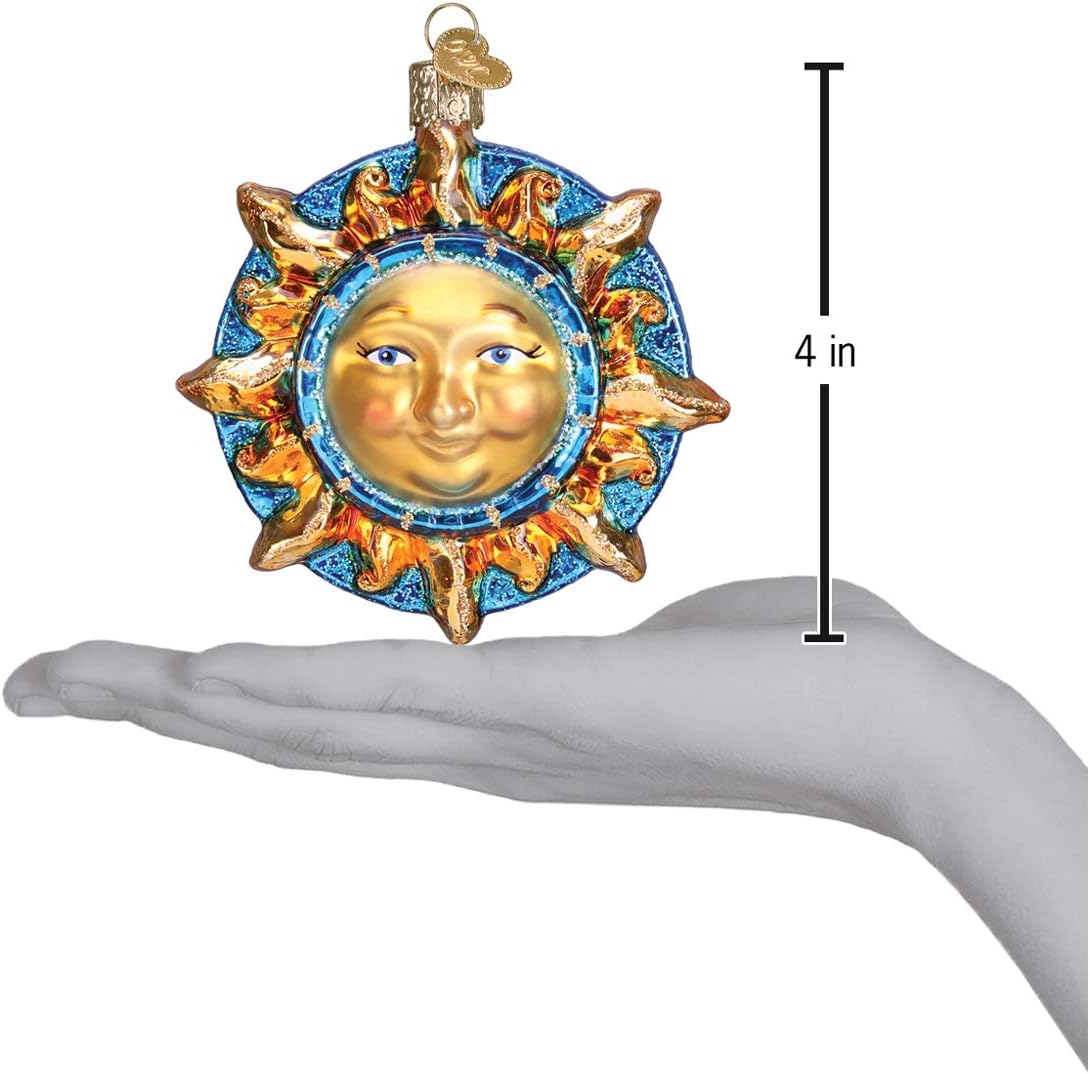 Old World Christmas Fanciful Sun Glass Blown Ornament for Christmas Tree, Handcrafted Holiday Decoration, Outer Space Collection
