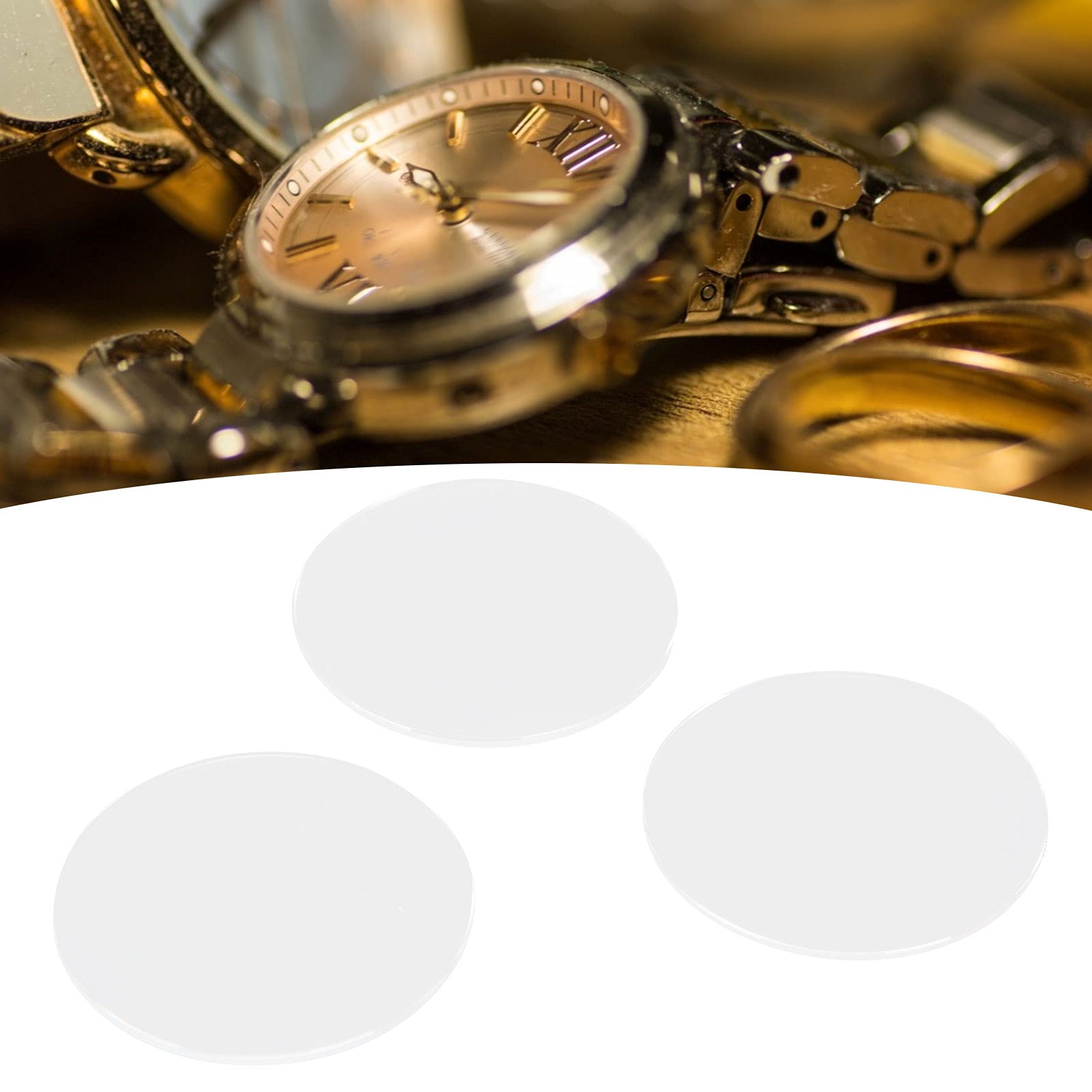 Saphirkristall-Uhrenglas-Ersatz, kratzfest, langlebig, einzelnes gewölbtes Uhrenglas für Uhrenreparatur-Profis, 37,5 mm, 38 mm, 38,5 mm, 3 Stück