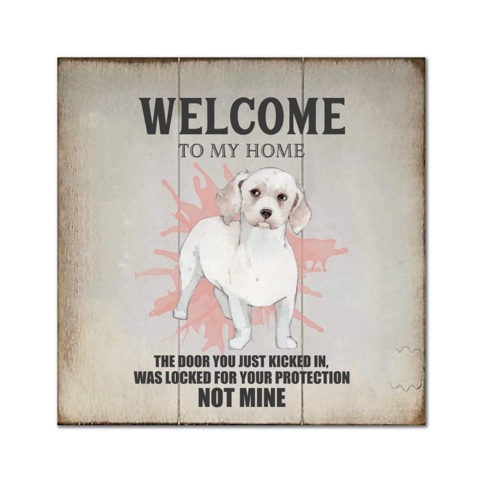 Panneau Beabull Dog déco murale bois rustique salon et pendaison de crémaillère