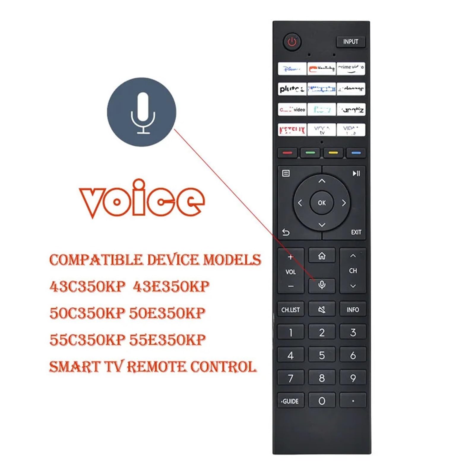 1 sztuk CT-95059 zamiennik pilota do telewizora głos 43C350KP 43E350KP 50C350KP 50E350KP 55C350KP 55E350KP