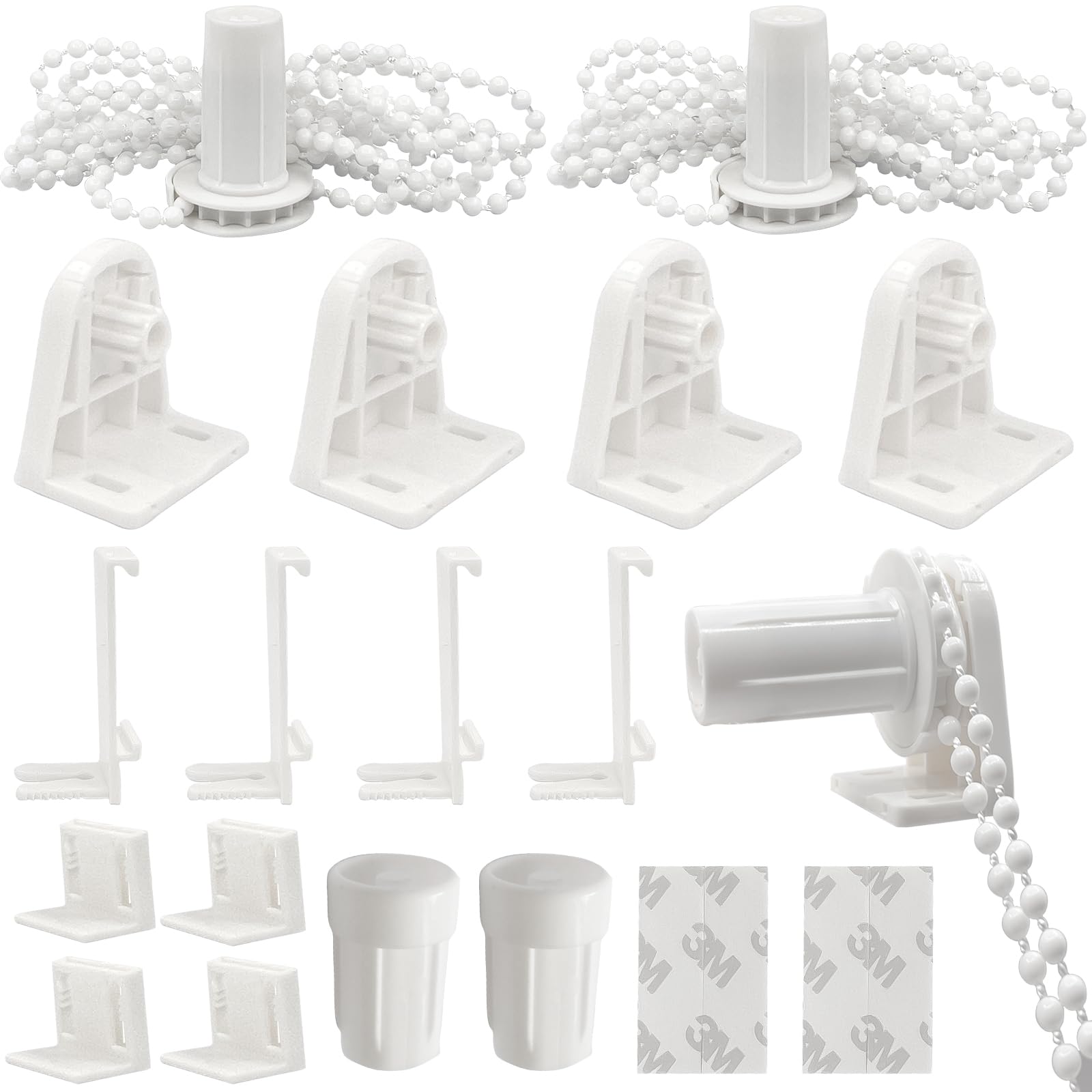 38mm Rolgordijn Fittings Kit, Rolgordijn Vervanging Reparatie Kit, Gordijn Rolgordijn Accessoires, Rolgordijn Beugels met Kralen Ketting Reserve Kit