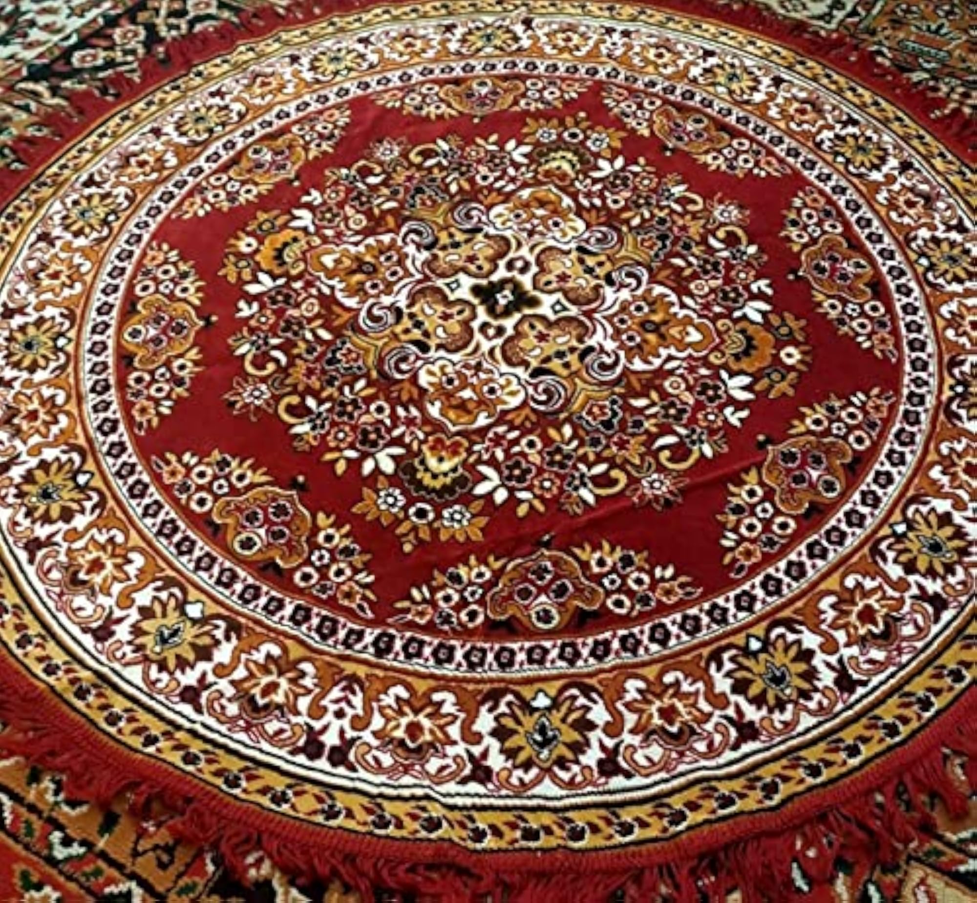 Modern Designer Round Woollen Carpets, Assorted Colors
