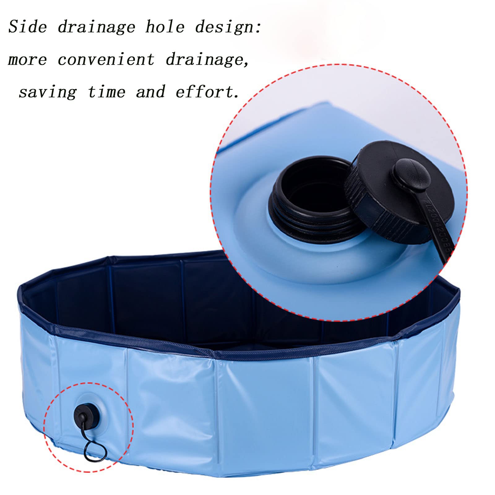 Wanna dla zwierząt Wanna dla kotów i psów Mały pies Przenośny składany basen Nadaje się do użytku wewnątrz i na zewnątrz (blue 160 * 30CM)