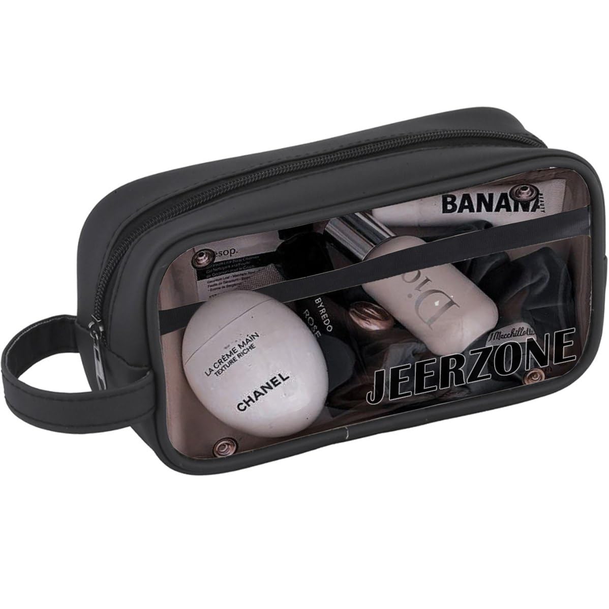 JEERZONE Leather Toiletry Bag for Men & Women, Travel Pouch for Toiletries Shaving Kit & Cosmetics, Water Resistance Pouch for Travel Accessories, Organizer Travel Pouch for Make Up, Black JEERZONE Leather Toiletry Bag for Men & Women, Travel Pouch for Toiletries Shaving Kit & Cosmetics, Water Resistance Pouch for Travel Accessories, Organizer Travel Pouch for Make Up, Black