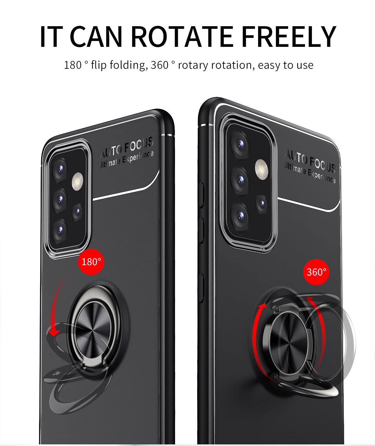 Funda WEIOU Para OnePlus Nord CE 5G + 2 Cristales Templados - TPU/PC, Soporte 360°, Negro