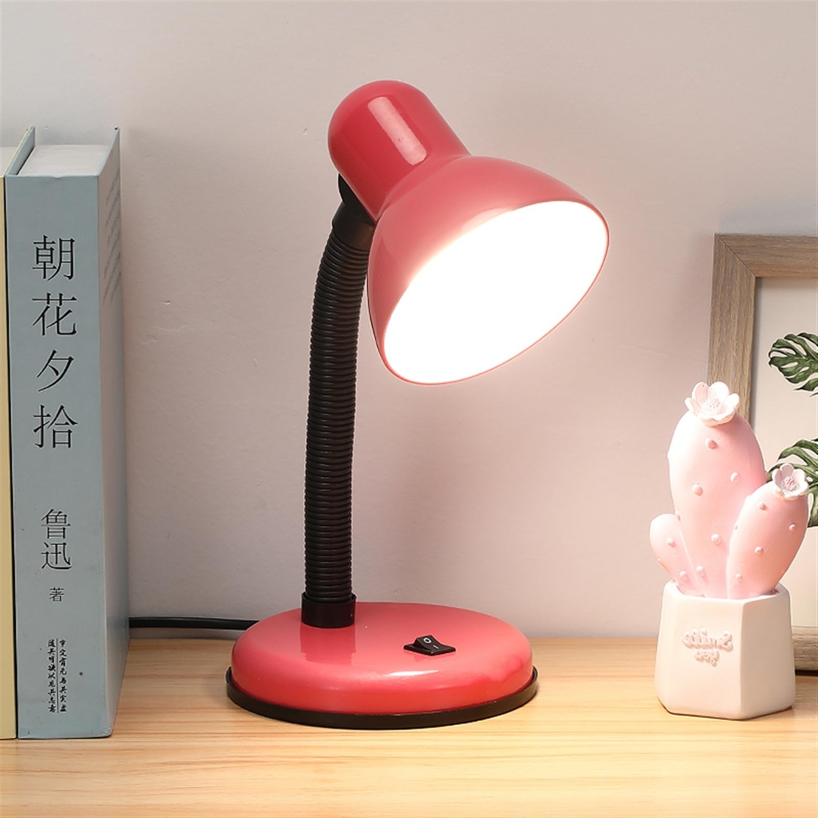 lampe de bureau Lampe de bureau, lampe de bureau LED de protection des yeux, lampe de lecture enfichable avec tête de lampe E27 et tuyau de réglage universel, 3 modes d'éclairage, interrupteur à bouto
