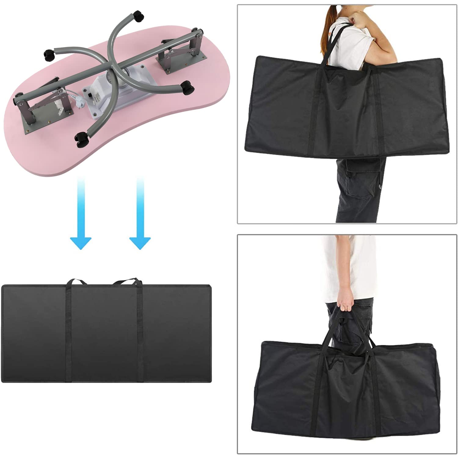 Beltom Maniküretisch mit Absaugung Nageltisch 12 kg 98 x 44 x 77 cm Pink