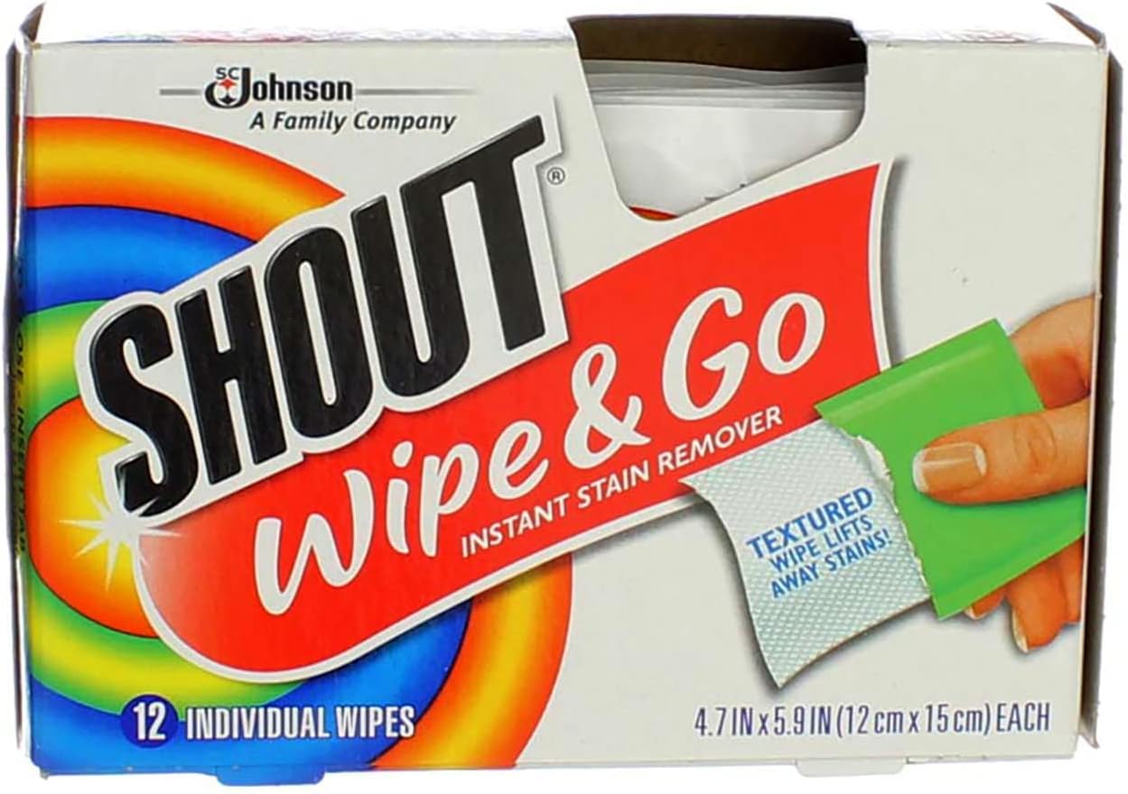Shout Wipe & Go Instant Stain Remover Wipes 12 ea (Pack of 2)