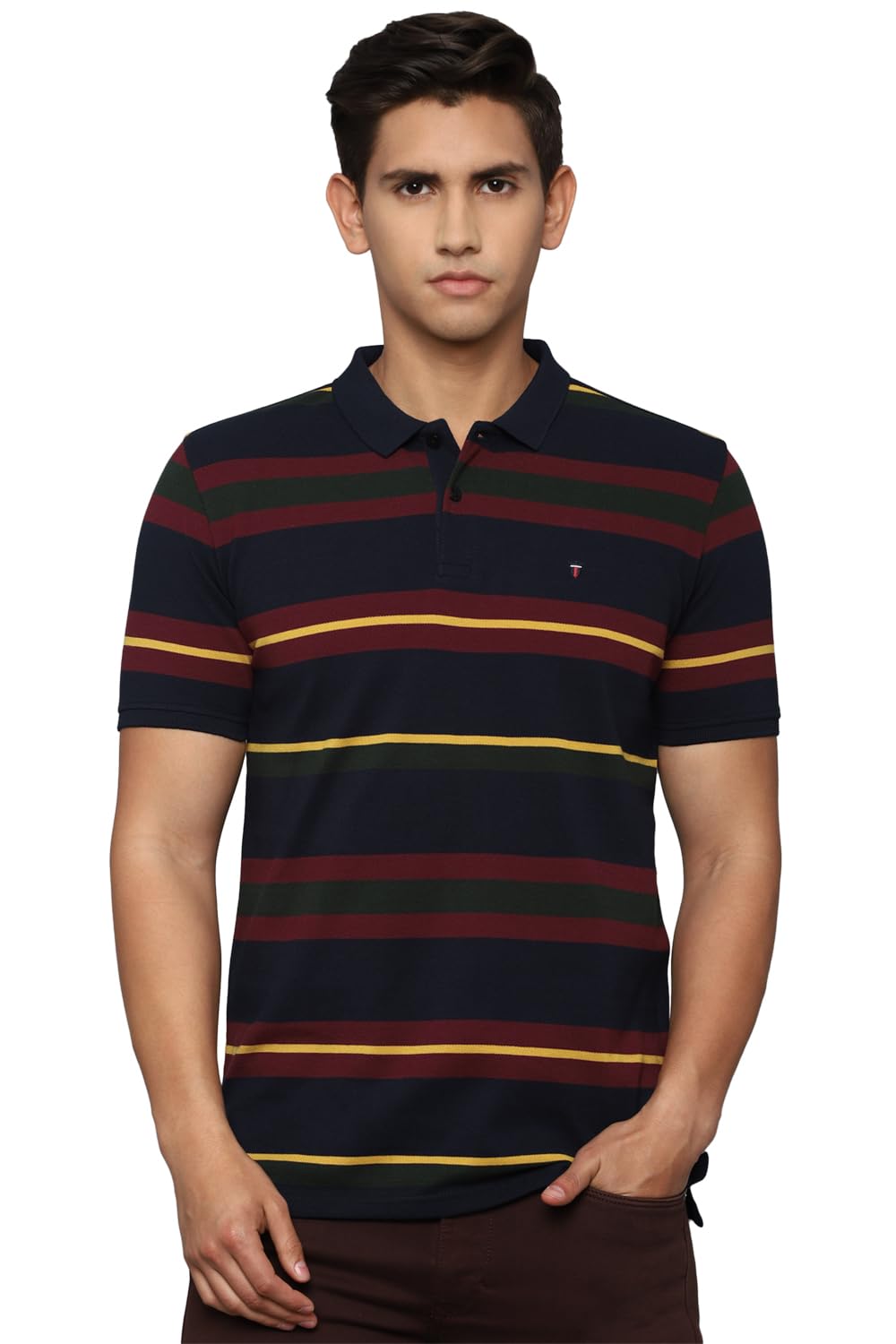 Louis Philippe Men's Cotton Striped Slim Fit T-Shirt-picture-25