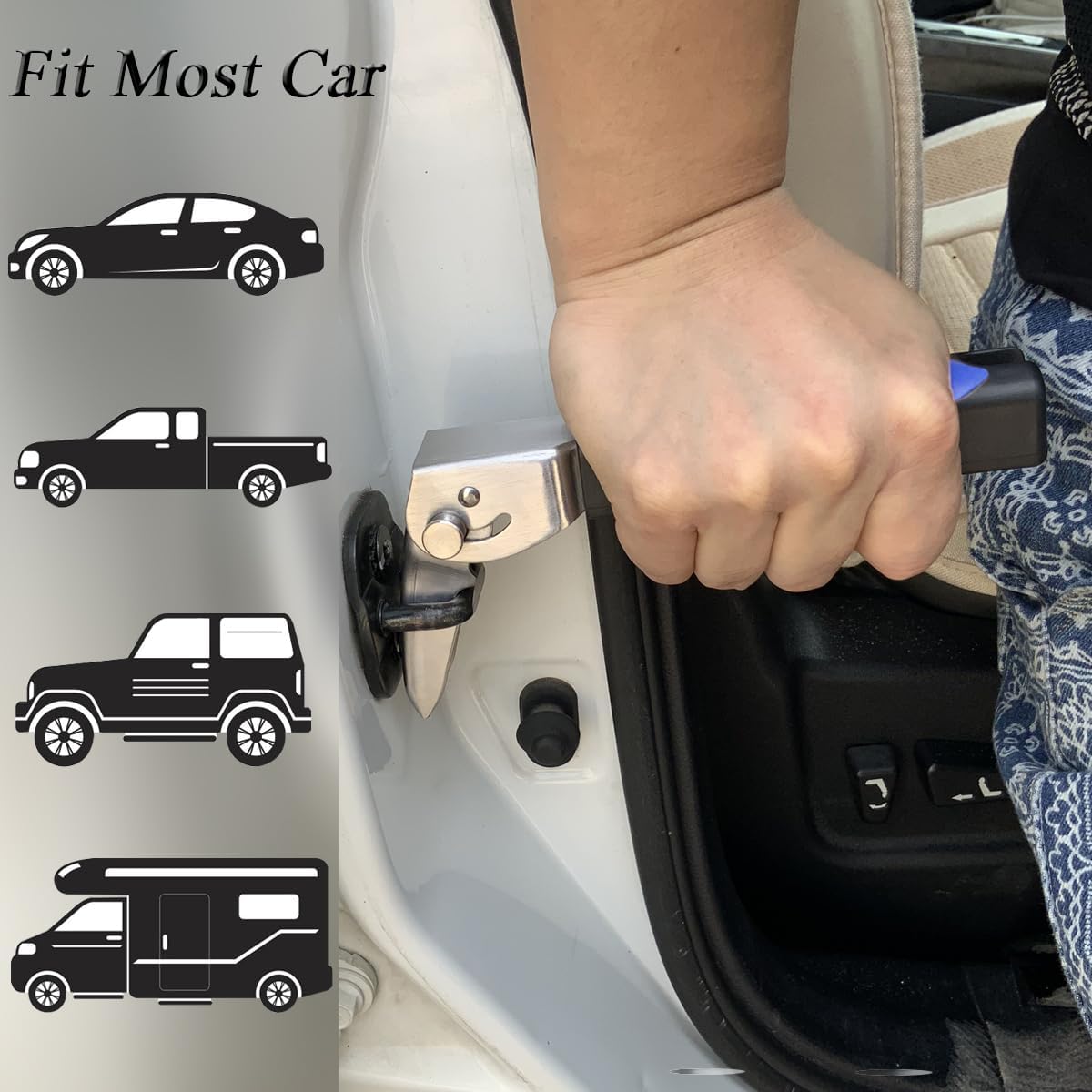 Foldable Car Door Handle for Elderly Auto Cane Grab Handle for Seniors, Handicapped, Pregnant and Drivers etc. to Get in and Out of The Car Blue