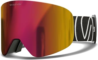 ShadyVEU Snowboard Ski Anti Fog TPU Adjustable 100% UV400 Interchangable Lens Mens Womens Goggles