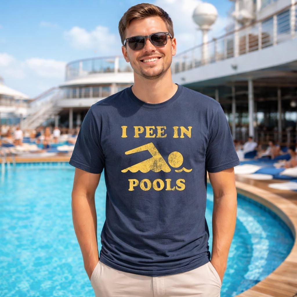 Mens I Pee in Pools T Shirt Funny Sarcastic Summer Swimmer Novelty Tee