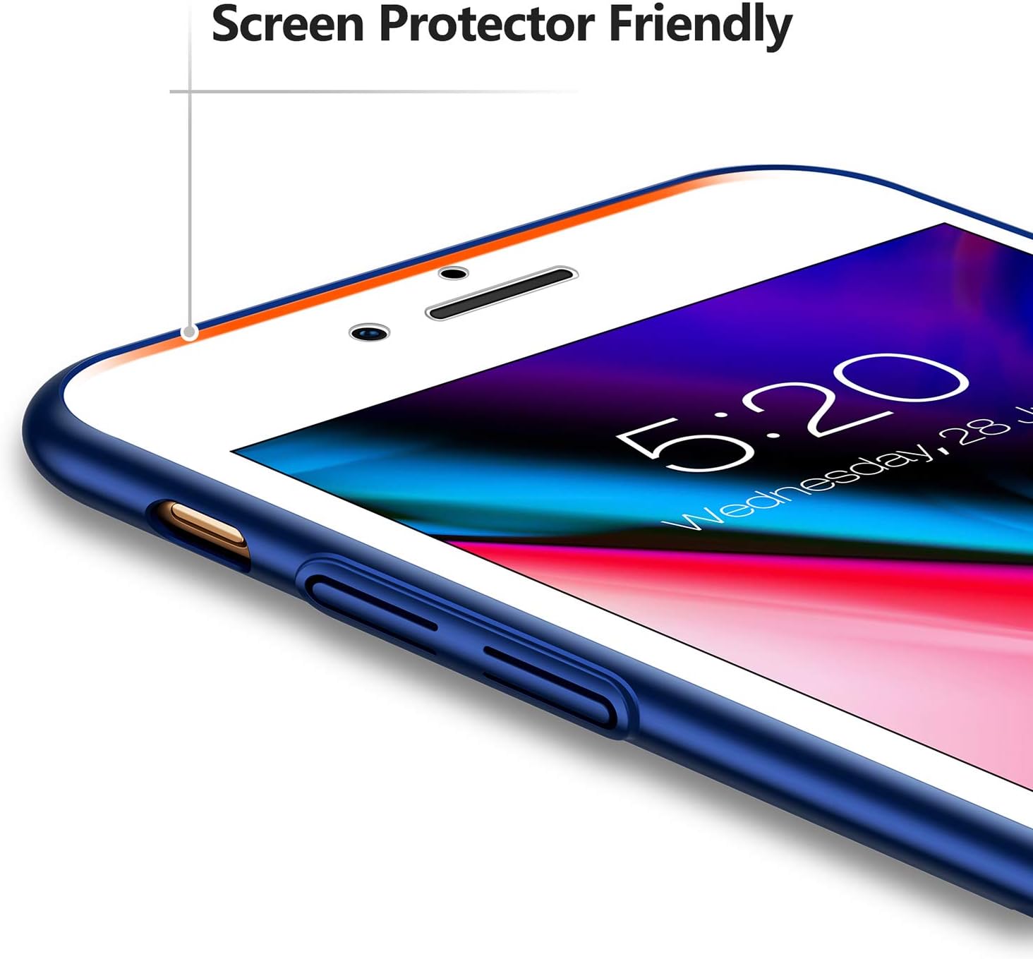 TORRAS Slim Fit iPhone 8 Plus Case/iPhone 7 Plus Case, Hard Plastic PC Ultra Thin Mobile Phone Cover Case with Matte Finish Coating Grip Compatible with iPhone 7 Plus / 8 Plus, Blue