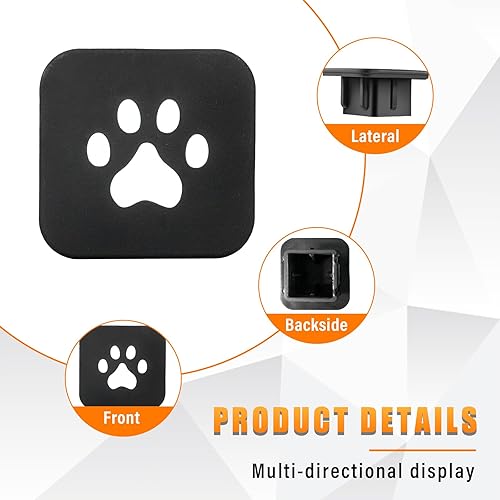 Miniatura 3 de Ziciner Cubierta de enganche de remolque de automóvil, cubierta de enganche de 2 pulgadas, inserto de enchufe de tubo receptor de goma, cubiertas de