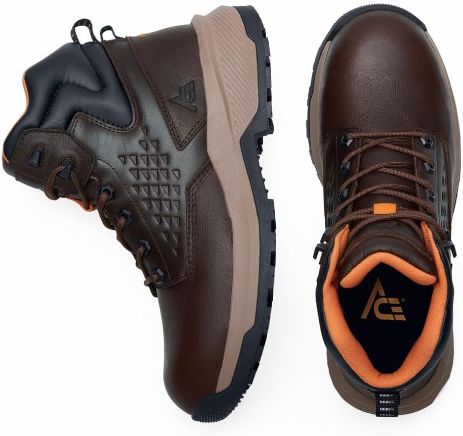 ACE Work Boots Everglades, Men's 6" Nano Composite Toe (NCT) Work Boots, Slip Resistant, Water Resistant, Brown, Size 8.5 - Image 4