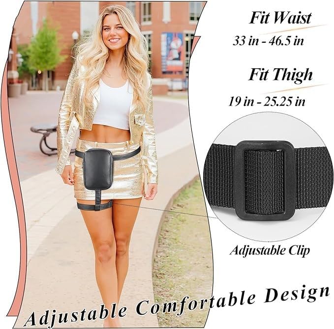 AYNEFY Thigh Harness Leg Purse, Leg Harness Bag Easy Installation Waterproof Portable Durable PU Leather for Outdoor - Image 8