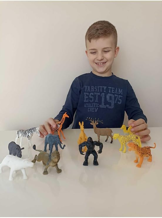 5-10 cm Oyuncak Hayvan Setler Vahşi Çiftlik Hayvanlar 12 ADET