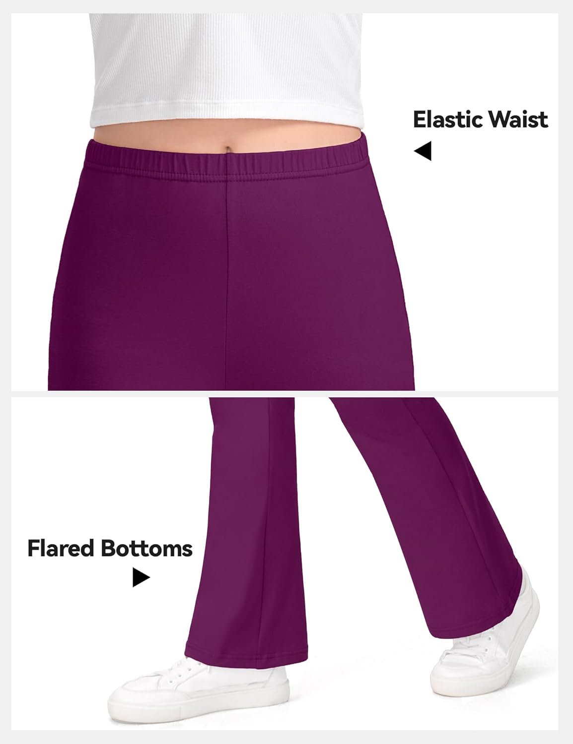 KEREDA 3 Pack School Uniform Pants for Girls Flare Leggings Bell Bottoms Trendy Clothes for Teen Girls Kids - Image 6