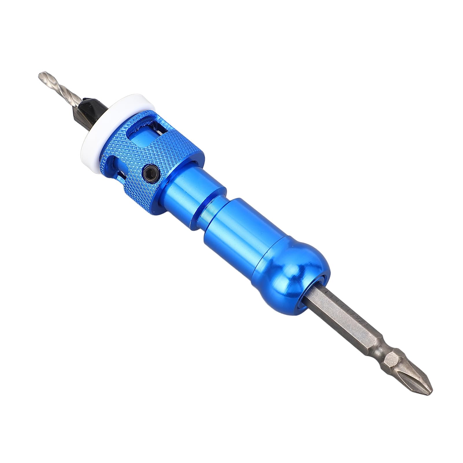Set di Punte per Trapano per Svasatore, 5 Punte per Legno Coniche HSS M2, Codolo Esagonale a Sgancio Rapido 82° con Fermo di profondità Regolabile, Set di Punte per Trapano per