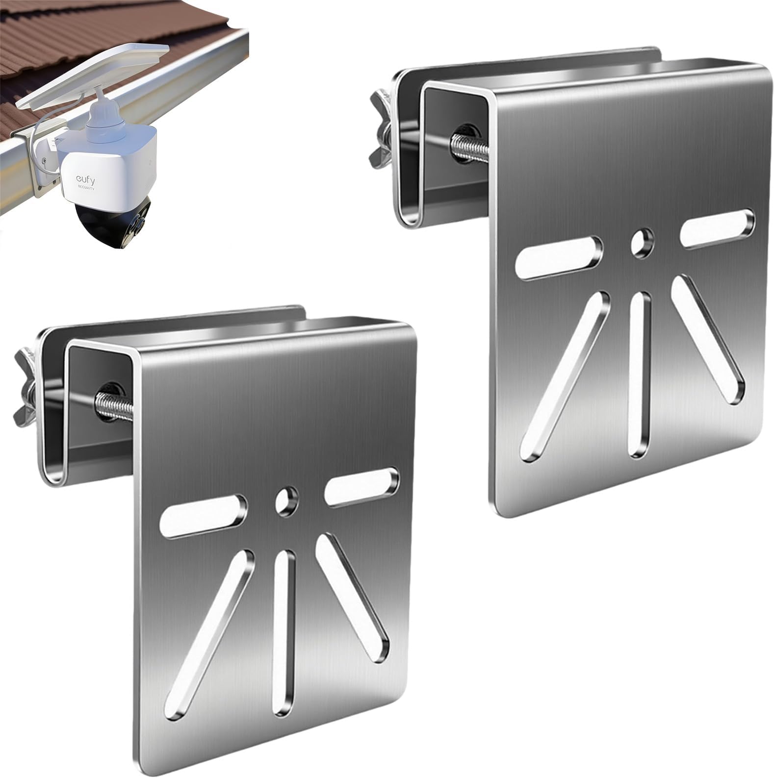 Gutter Mount for Eufy Eolocam S340/E30, Stainless Steel Security Camera Bracket (Silvery2)