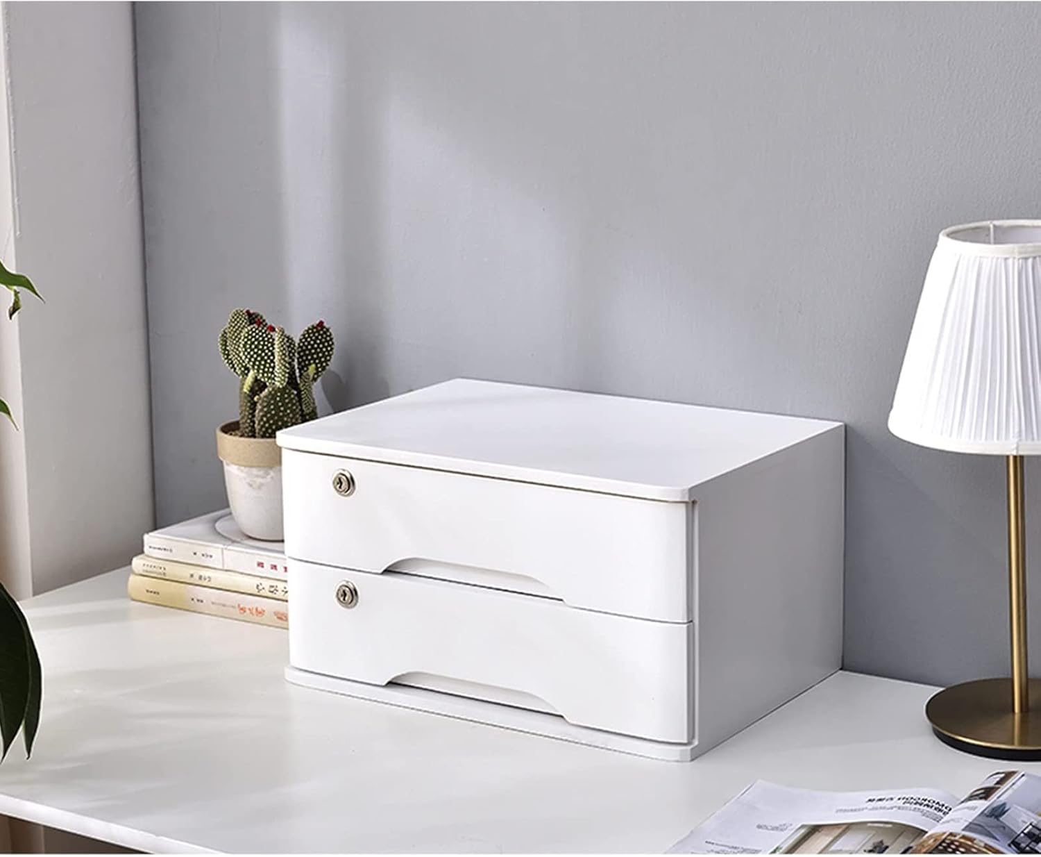 Desktop Storage Box with Drawers - Desktop File Cabinet, (Color : E, Size : 3 Drawers) (A 2 Drawers)