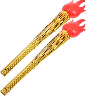 ibasenice Glowing Torches 2Pcs Fake Torch Plastic Torches Prop Luminous Magics Wand for Games Sports Competition Cosplay Themed Party Kid Tool