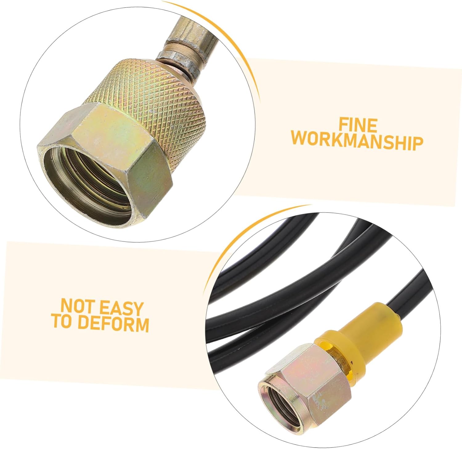 Gadpiparty Hydraulic Pressure Gauge Hose Pipe with Leak Prevention and Flexible Installation, Rubber and Steel Material, for Industrial Equipment and Production Environments