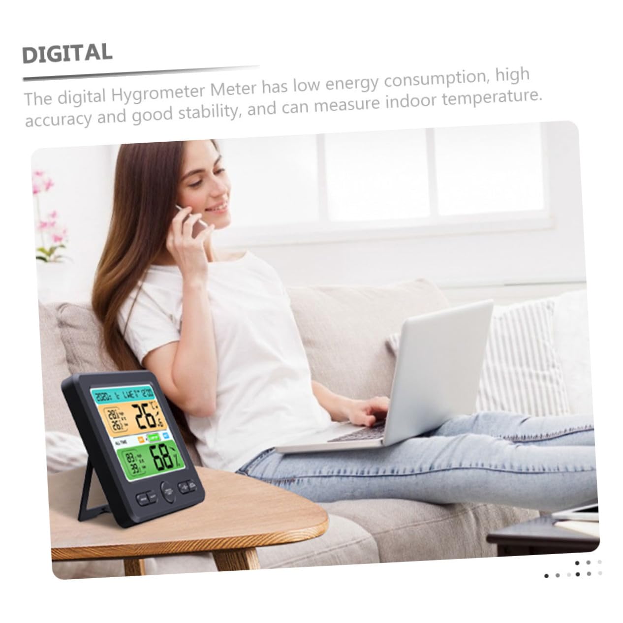 Luxshiny Thermomètre et Hygromètre Numérique Intérieur Capteur Humidité et Mesureur de Température