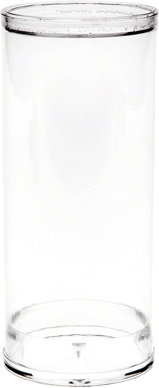 Plymor Plastic Action Figure Tube, 2" Wide by 4.5" Tall, with Clear Acrylic Base, Pack of 25