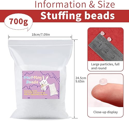 Miniatura 2 de FTEVEN Cuentas de relleno de juguete de 1.54 libras, cuentas de relleno de plástico de alta calidad, cuentas de relleno de polietileno, cuentas de