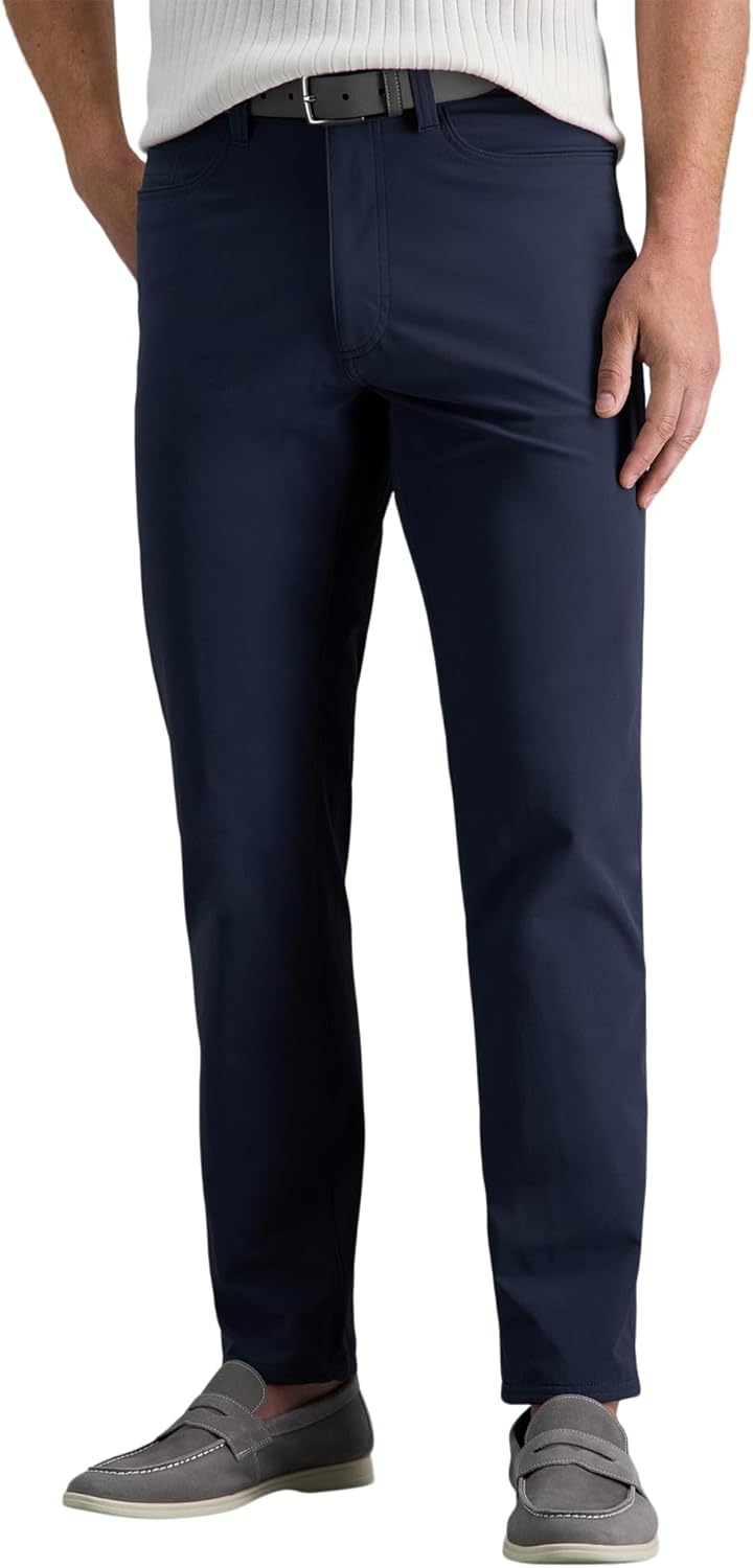 Haggar Mens Haggar Men's Sport Travel Performance Straight Fit 5-Pocket Stretch Casual Tech Pant