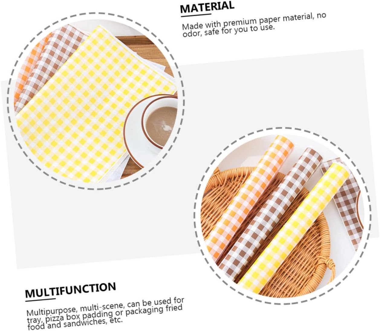 50 Sheets Orange Greaseproof Paper for Baking Cake and Sandwiches