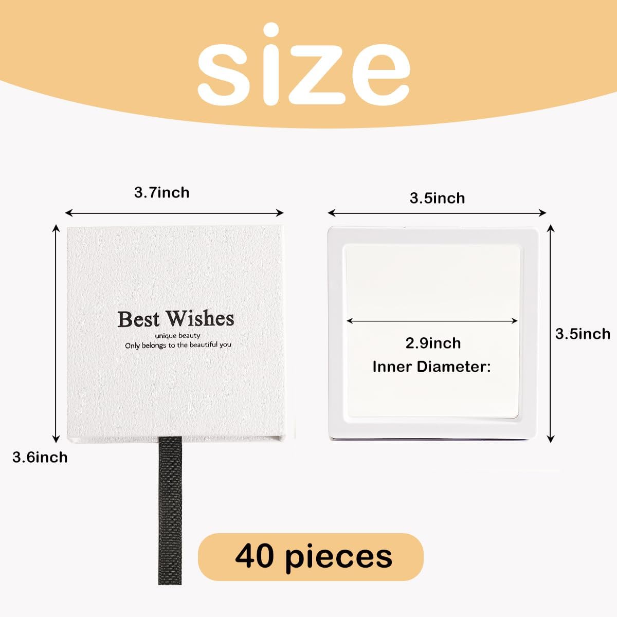 40 PCS Transparent PE Fi lm Jewelry Storage Box, 3D Floating Display Jewelry Box for Ring Earring Necklace Bracelet - Dustproof & Portable (White)