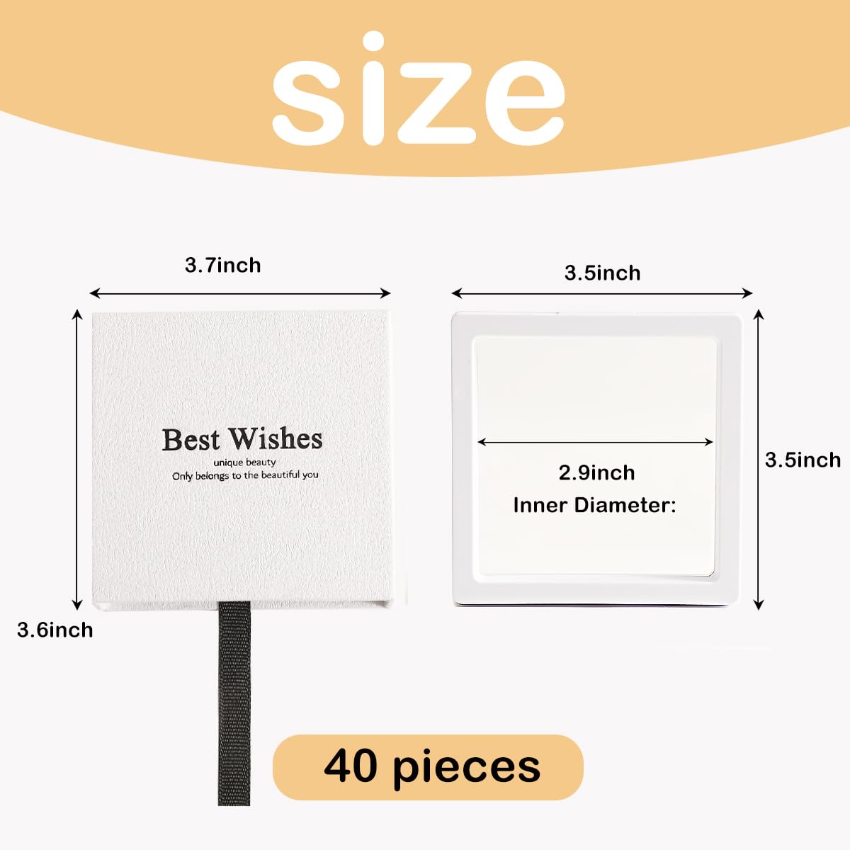 PUPPYSEW 40 PCS Transparent PE Fi lm Jewelry Storage Box, 3D Floating Display Jewelry Box for Ring Earring Necklace Bracelet - Dustproof & Portable (White)