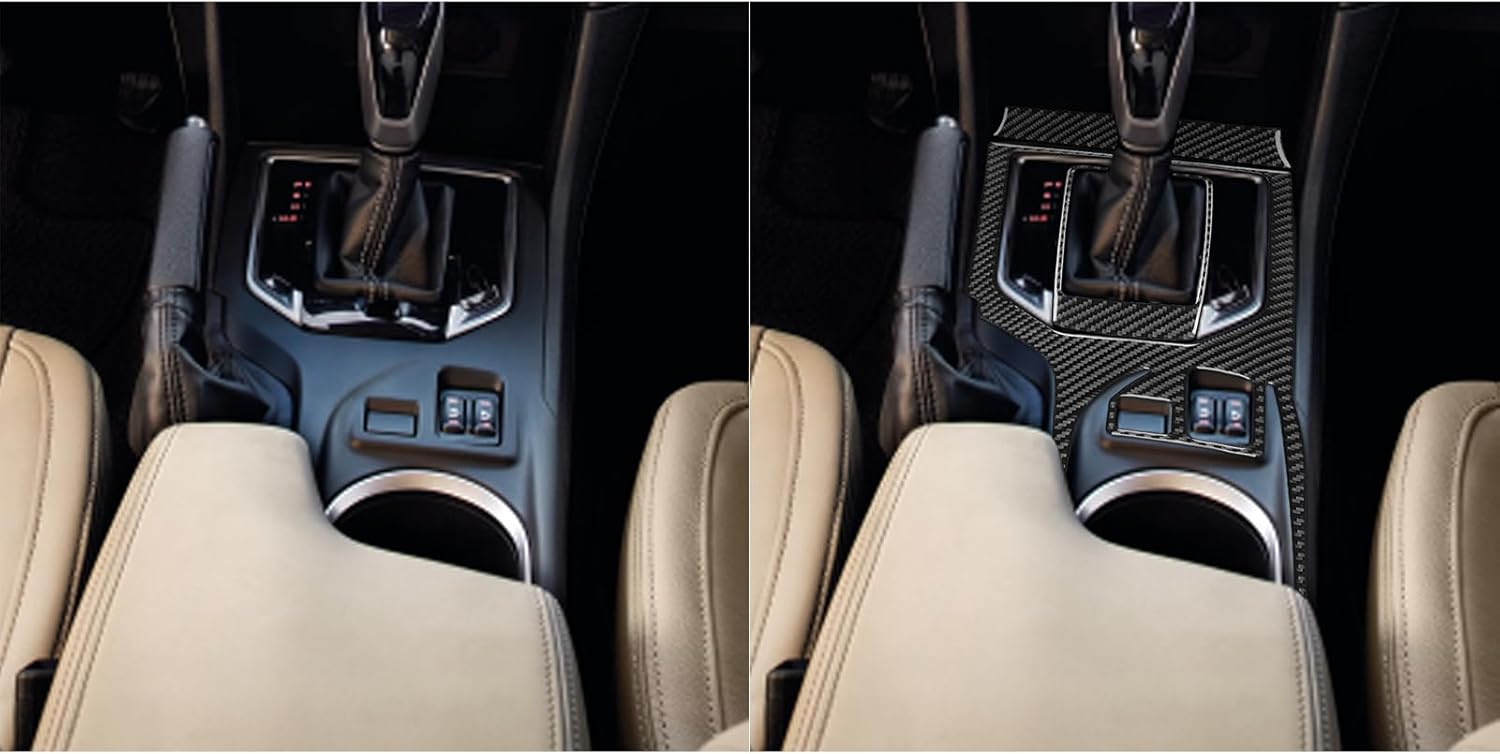 NVCNX Real Carbon Fiber Compatible with Subaru Impreza 2017-2023 / Crosstrek 2018-2023 2019 2020 2021 2022 Accessories Car Center Console Gear Shift Panel Cover Interior Trim Kit Sticker Black 5PCs