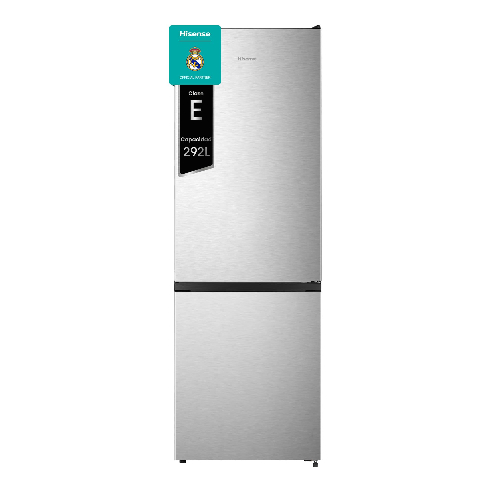 Hisense RB372N4ACE - Frigorífico Combi, Eficiente Clase E, Capacidad 292 L con 180 cm Alto, Cajón Verduras, 4 Estrellas Congelador, Puerta Reversible, Silencioso 39dB, Color Acero, Inox