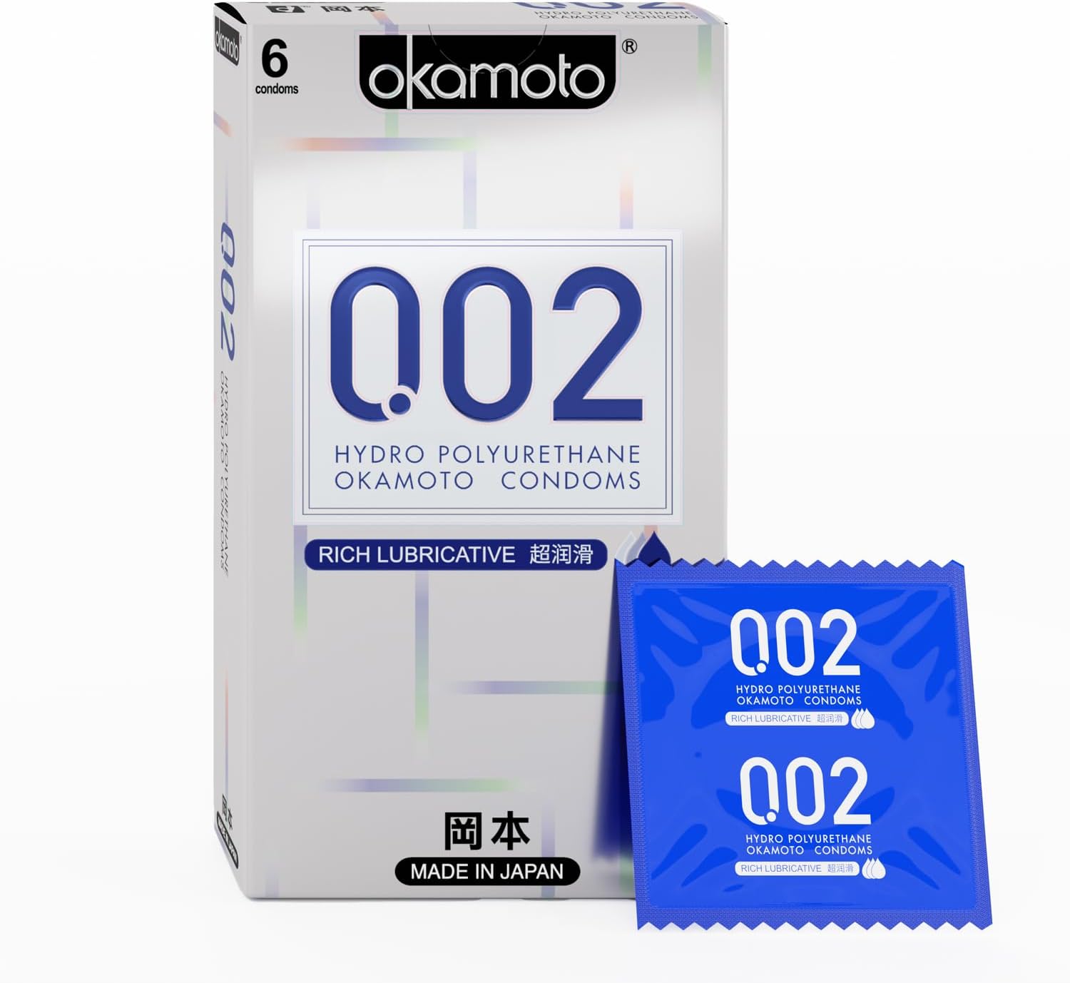 Okamoto 0.02 - Japan's Best | Thinnest Condom In India | 1st Time in India - Non Latex PU Condom | Super Thin | Super Strong | Imported from Japan | 0.02 mm Ultra Thin (Pack of 1, 6s)