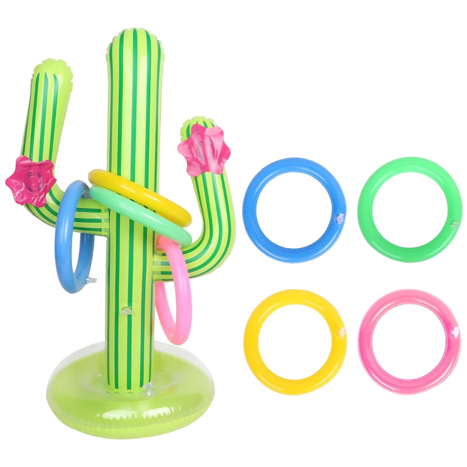 9 PCS Set Cactus Ring Toss Game, Cactus with 8 Ring, Party Toss Game, Hawaii Party Decor Swimming Pool