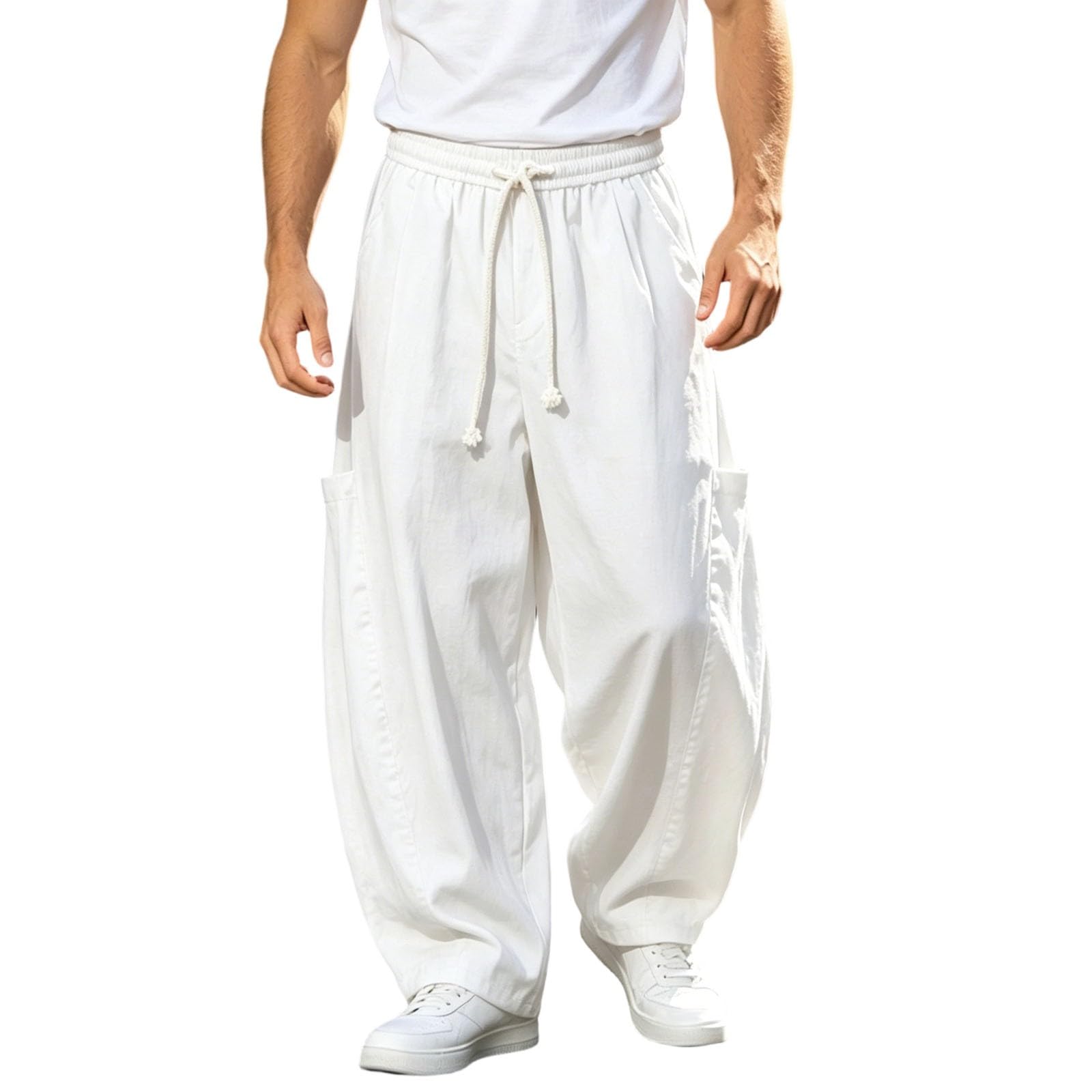 Hommes Chino Pantalon Pantalons Homme en Coton Jogging Cargo De Travail pour Hommes Cotton Lodger Décontracté avec Taille Ceinture Elastique Short Compression Fitness