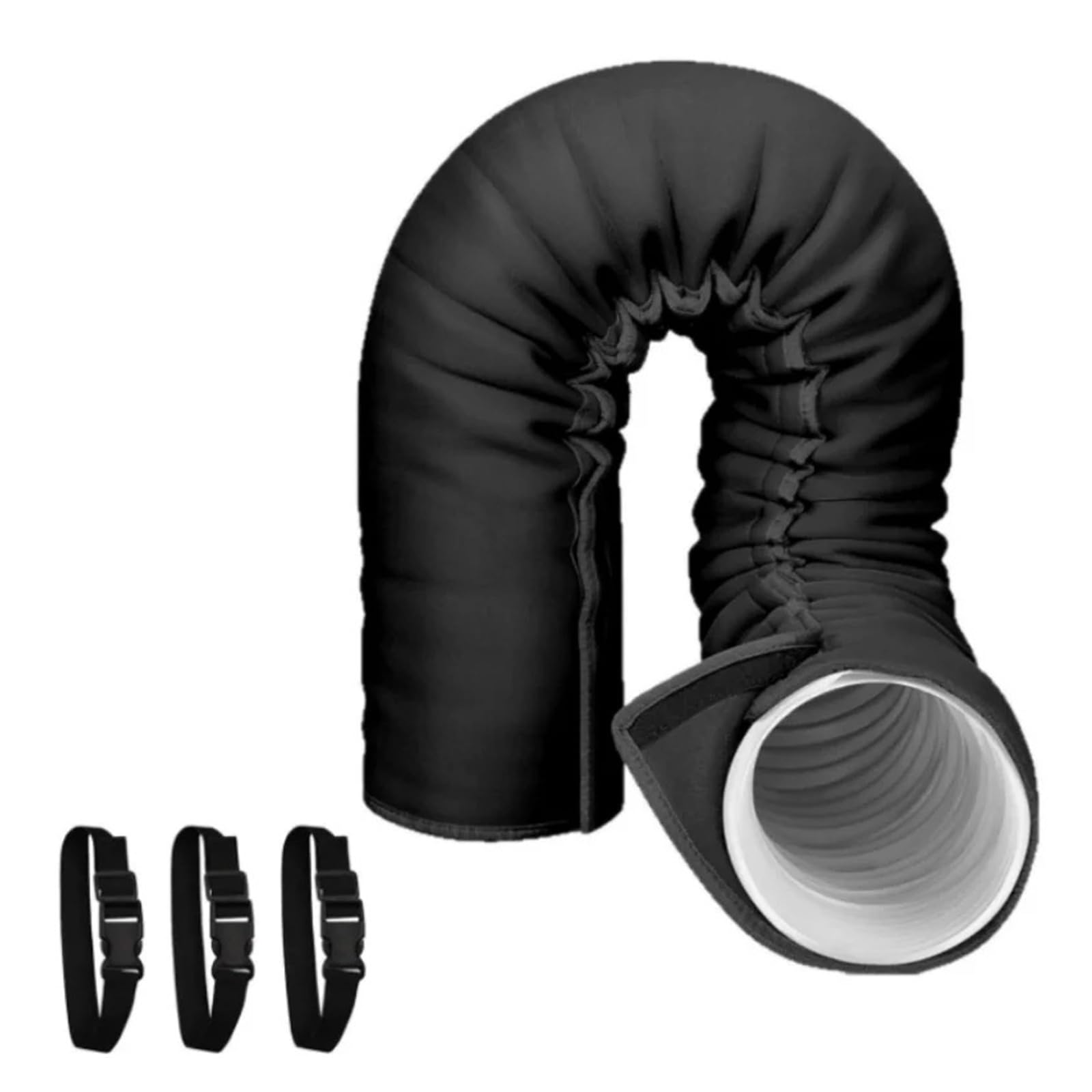 Shiketong Black Ac Hose Insulation Sleeve,Air Conditioner Hose Cover Wrap For 5 " & 5.9 " Diameter Exhaust,Insulated Hoses Duct Vent Cover Ac Exhaust(Black)