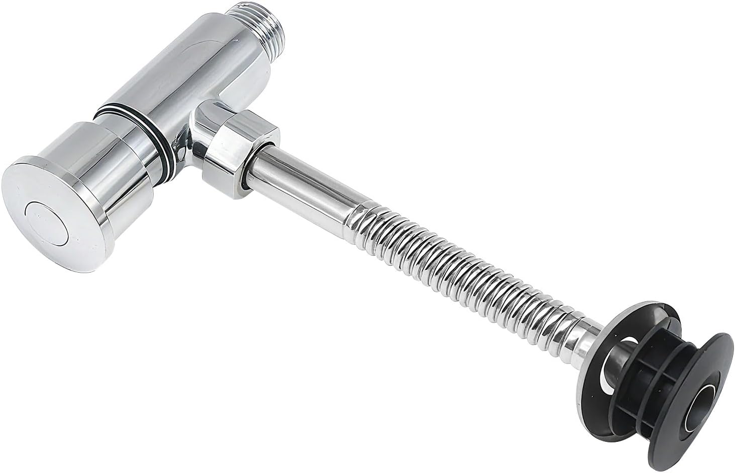 Toilet Urinal Flush Valve, G1/2 Wall-mounted Hand Press Flushing Urinal Valve with Three Different Flush Pipes, Durable Copper and Water Leak Proof Design, WC Bathroom Replacement Parts