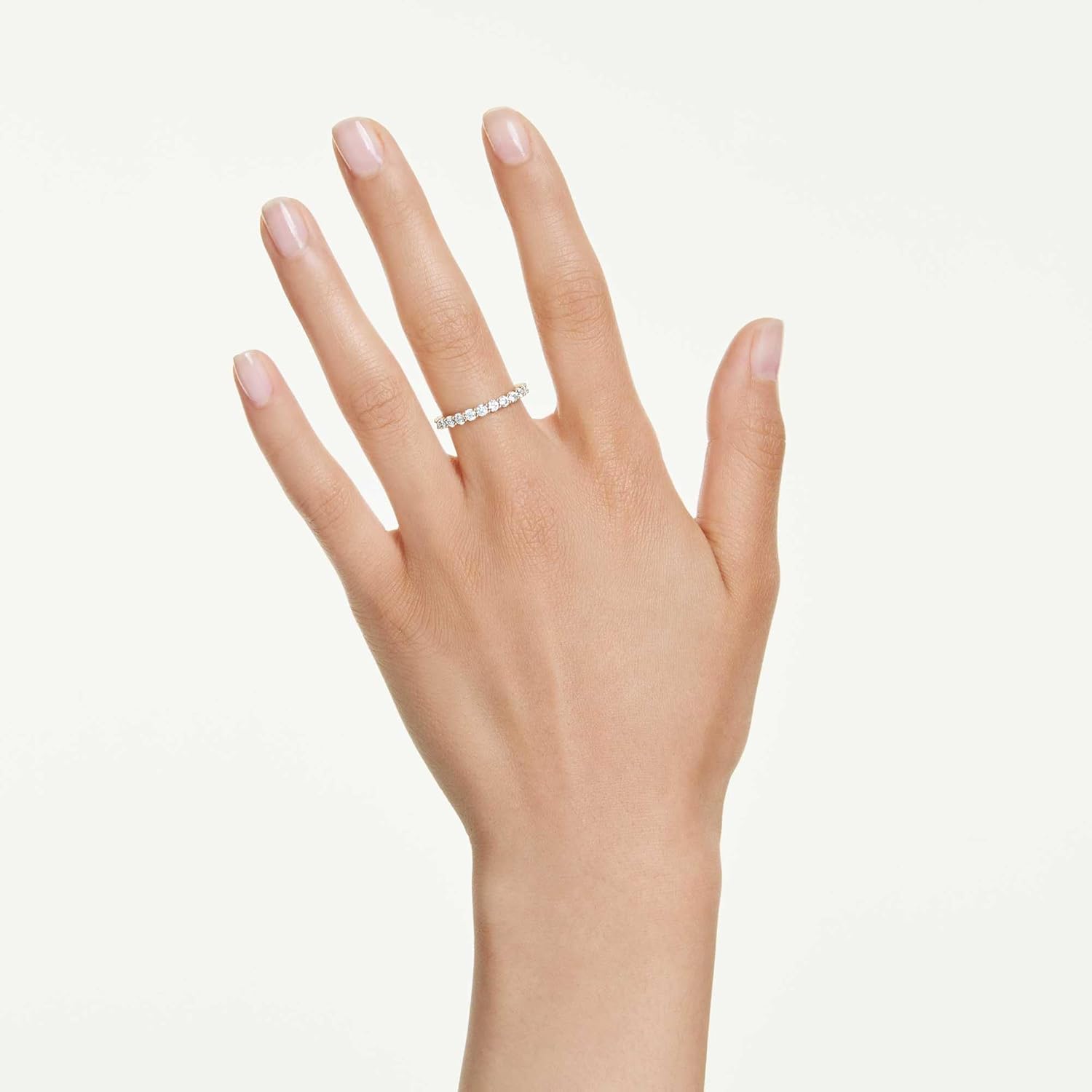 Swarovski Matrix Vittore band ring, Round cut, White, Gold-tone plated