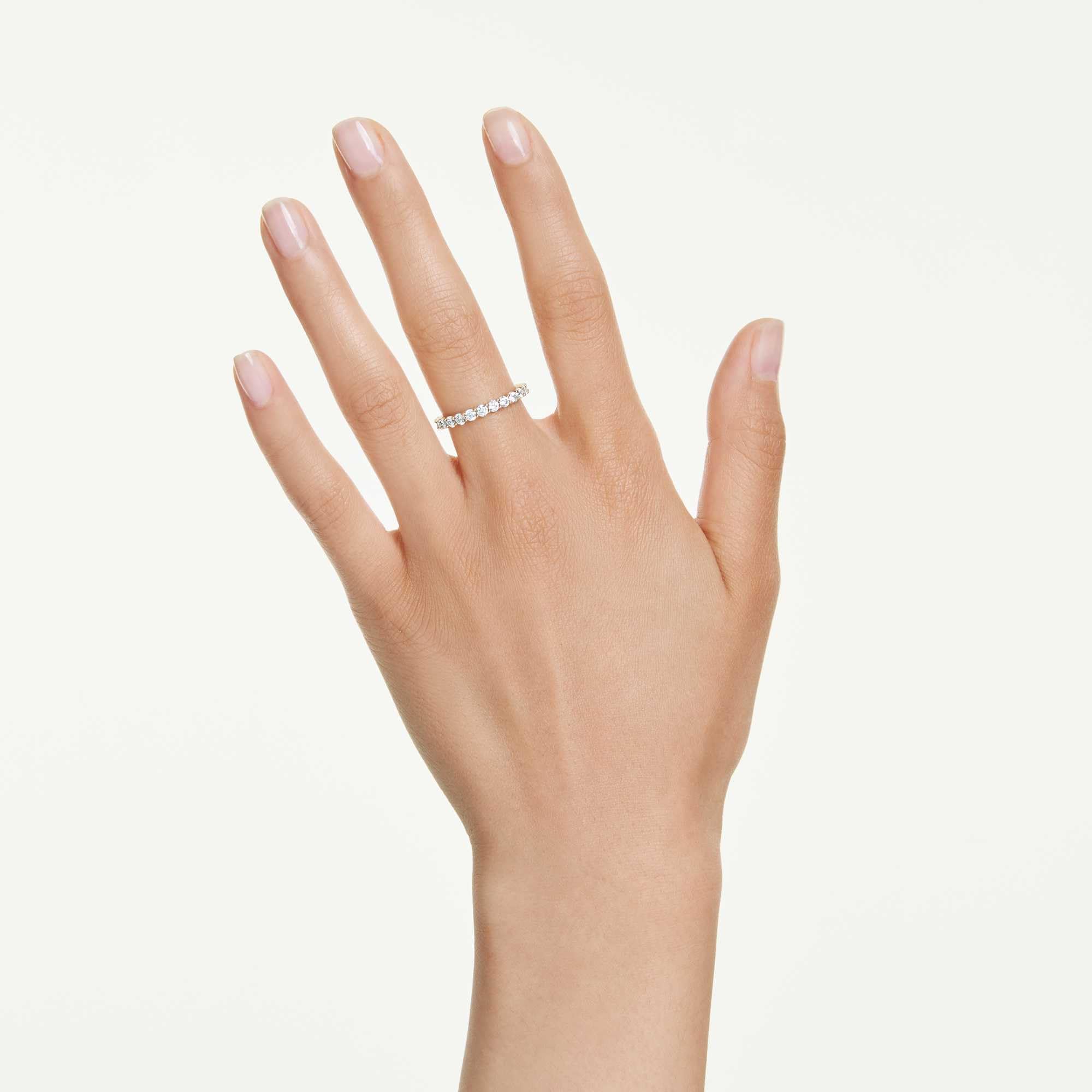 Swarovski Matrix Vittore Kollektion Bandring, Rundschliff, Weiß, Goldfarben beschichtet