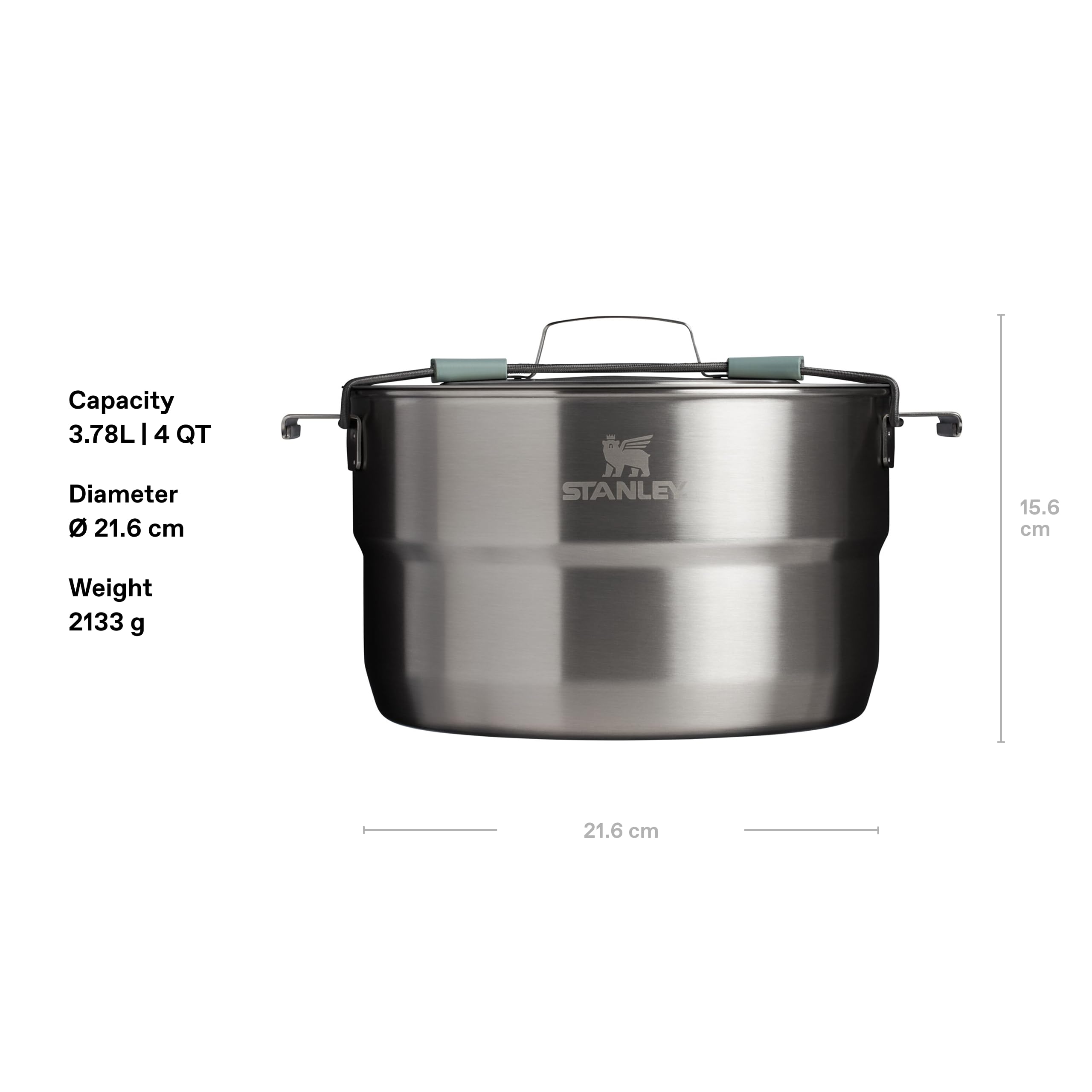 Stanley 1913 Wildfare Core Full Serve Zestaw Do Gotowania 3.78L - 20-Częściowy Zestaw Kempingowy - Do Zmywarki - Bez BPA - Stalowe Naczynia Kempingowe - Kompaktowy - Shale/Charcoal