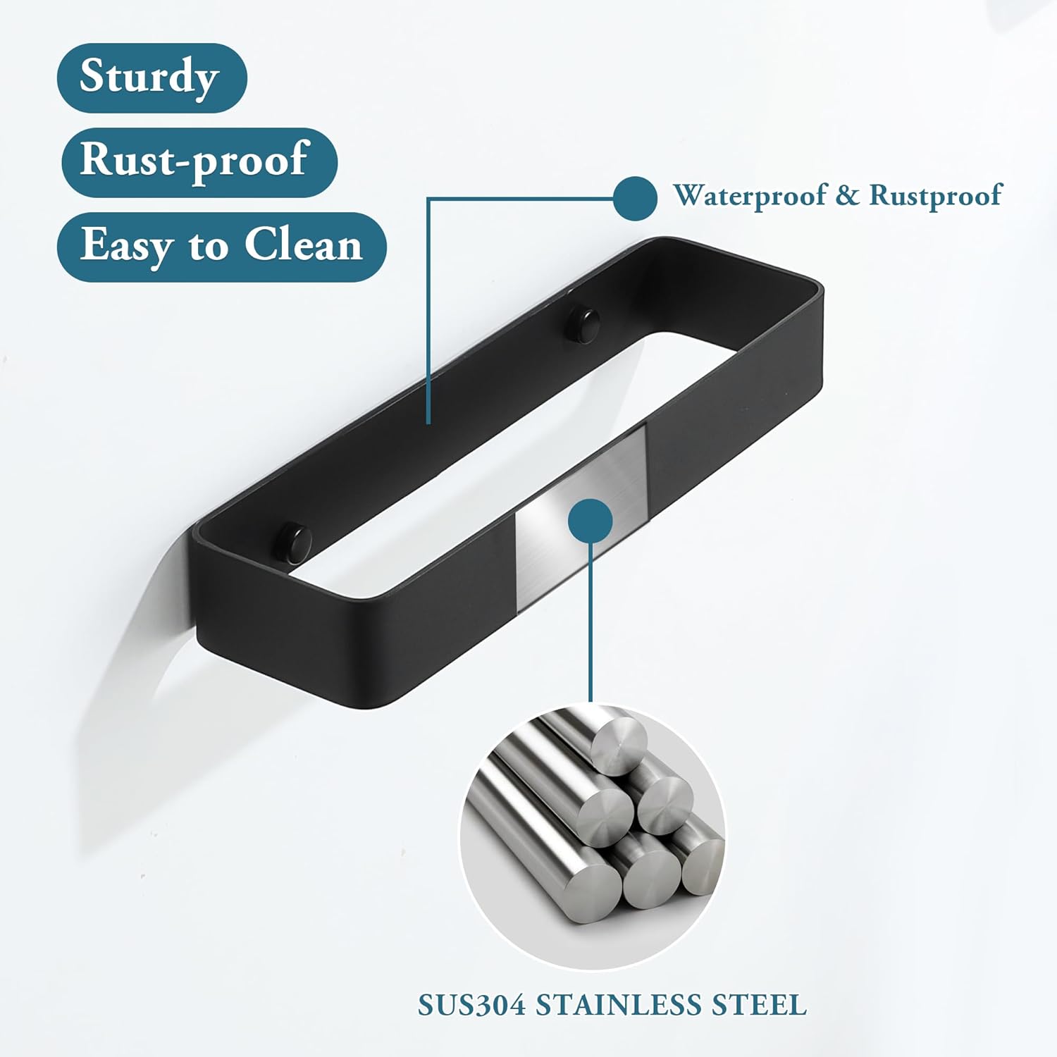 Mooche Bathroom Towel Bar, SUS304 Stainless Steel Towel Racks for Bathroom Wall Mounted, Heavy Duty Towel Holder Kitchen Bathroom Accessories Modern Home Decor (8 Inch)