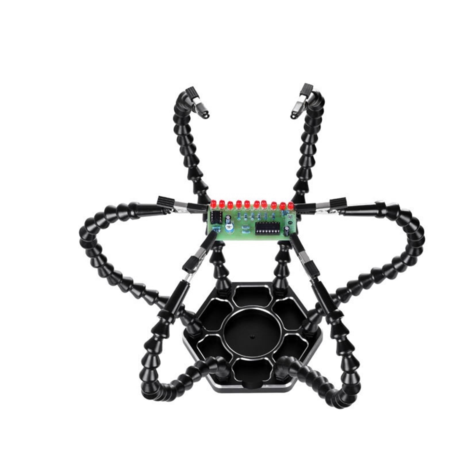 la tercera mano Accesorio de estación de soldadura, placa de circuito impreso, herramienta de soldadura, plancha eléctrica, estación de soldadura, soporte auxiliar, accesorio universal(6Claw[Black]])