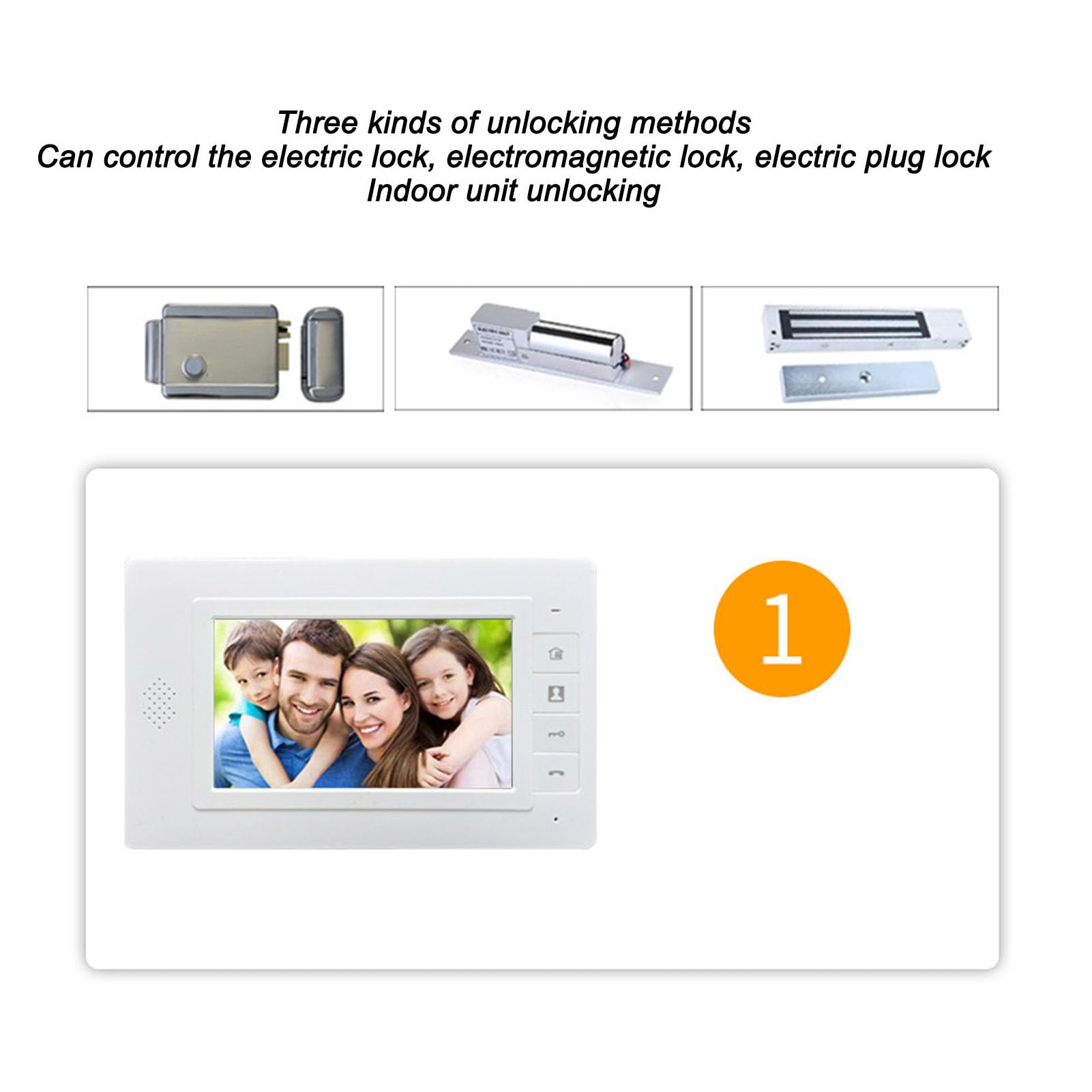 Videocitofono con Campanello, Telecamera Videocitofono con Schermo a Colori da 7 Pollici, Videocitofono Cablato con Telecamera Grandangolare per Appartamenti Home Office (EU)